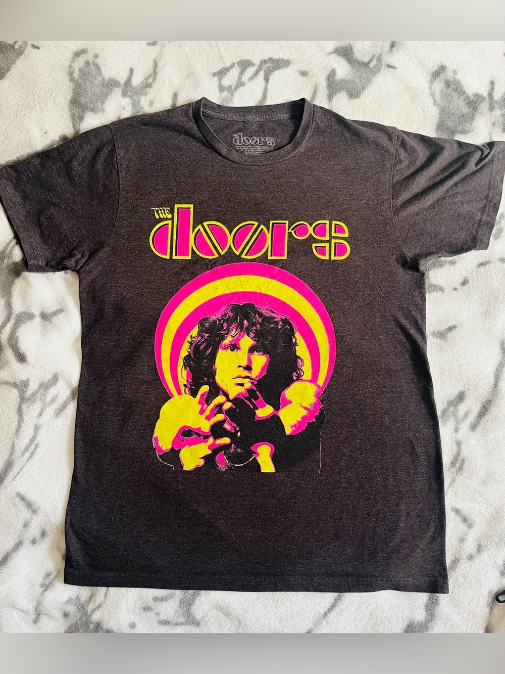 The Doors Gray Ladies Size Medium TShirt “ Psychedelic Jim” of Jim Morrison/EUC